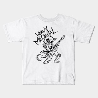 Heavy Metal Cats Gift Clothing Guitar Playing Gothic Cat Kids T-Shirt